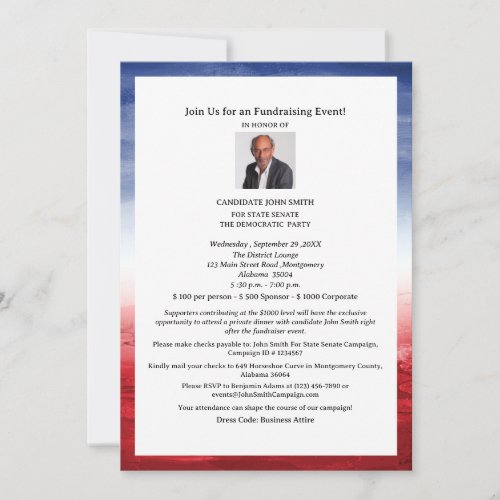 Elegant Political Fundraiser Event Invitation