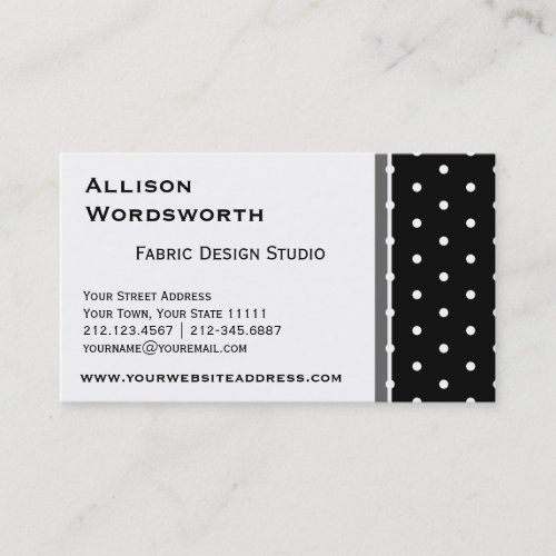 Elegant Polka Dot Designer Fun Polka Dots Business Card