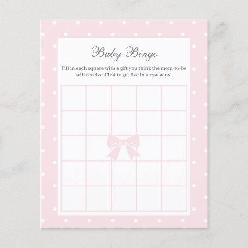 Elegant Polka Dots Baby Pink Bow Baby Girl Shower
