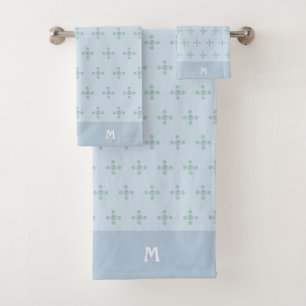 Elegant Polka Dots on Wondrous Blue Bath Towel Set
