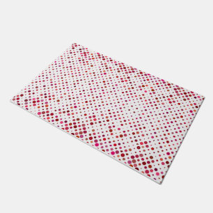 Elegant Polka Dots Pink Peach Decorative Pattern Doormat