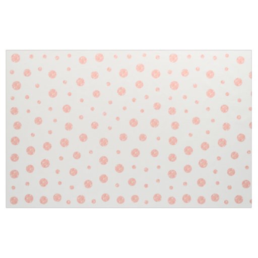 Elegant polka dots - Soft Pink Gold White Fabric
