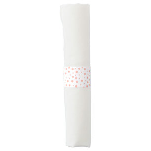 Elegant polka dots - Soft Pink Gold White Napkin Bands