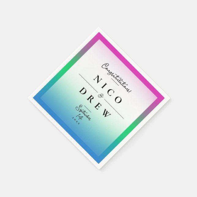 Elegant Polysexual Pride Wedding  Napkins (Corner)