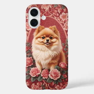 Elegant Pomeranian Dog William Morris Inspired  iPhone 16 Case