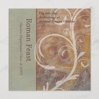 Elegant Pompeii Reds, Greens Roman Feast Invitation