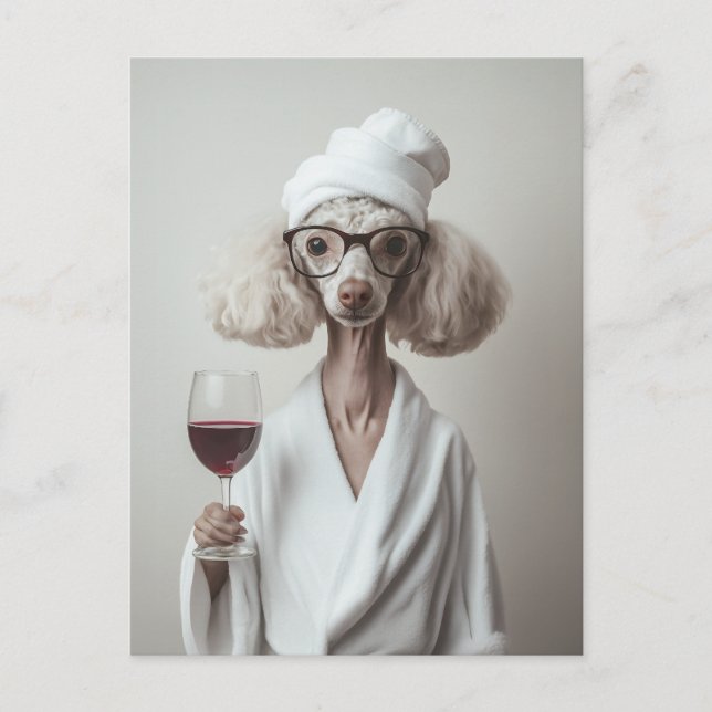 Elegant Poodle Spa Moment Postcard (Front)