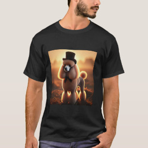 Elegant Poodle Wearing A Fancy Hat And Bow Tie Shi T-Shirt