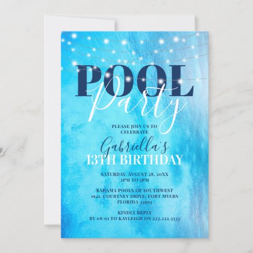 Elegant Pool Party Birthday
