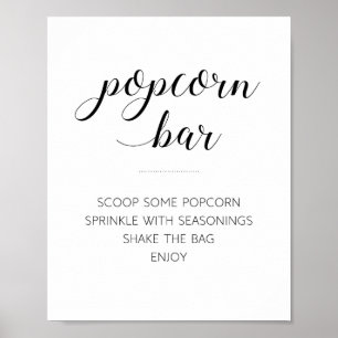 Elegant Popcorn Bar Buffet Wedding Sign