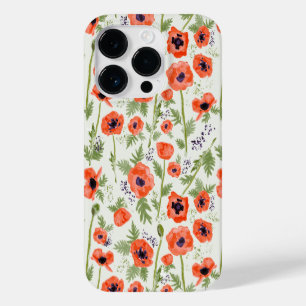 Elegant Poppies Orange Floral Pattern Case-Mate iPhone 14 Pro Case