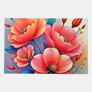 Elegant Poppies: Radiant Nature Art Doormat