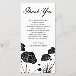 Elegant Poppies Sympathy Thank You