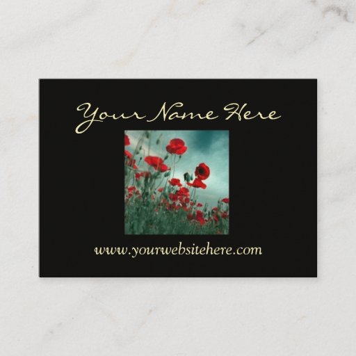 Customizable Elegant Poppy 2 Sided Business Card