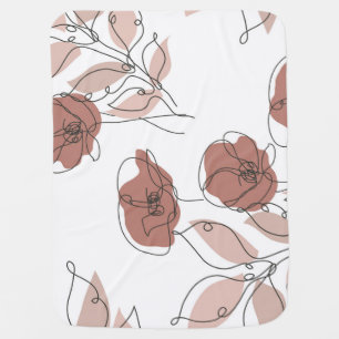Elegant Poppy Flowers Seamless Pattern Baby Blanket