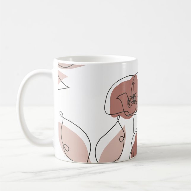 Elegant Poppy Flowers Seamless Pattern Coffee Mug (Left)