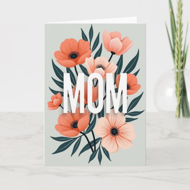 Elegant Poppy Mothers Day Card (Front)