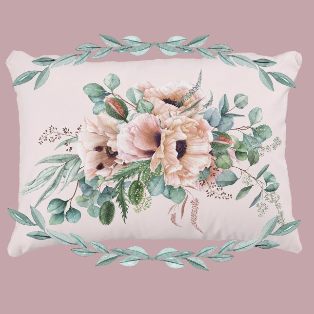 Elegant Poppy Radiance Accent Pillow (Creator Uploaded)