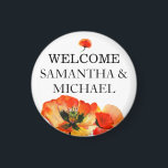 Elegant Poppy Red Flower Monogram Wedding Magnet<br><div class="desc">Make your wedding celebration unforgettable with this stunning poppy red flower magnet featuring personalized monogram design. This vibrant and elegant wedding favor combines the bold beauty of red poppies with sophisticated custom lettering, creating a keepsake that guests will proudly display and treasure for years to come. Key features: Striking poppy...</div>