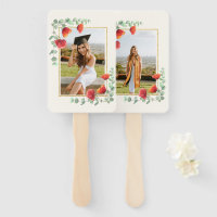 Elegant Poppy Watercolor Floral 2 Photo Graduation