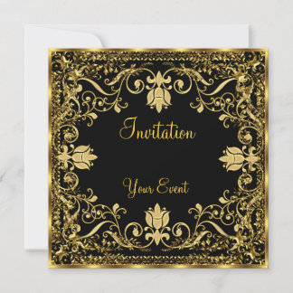 Elegant Popular Black and Gold Invitation