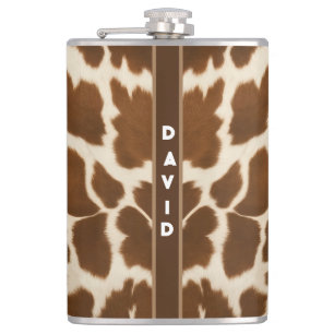 Elegant Popular Cow Faux Leather Collection Flask