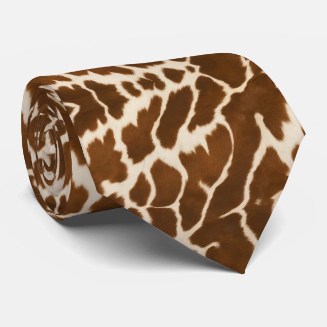 Elegant Popular Cow Faux Leather Collection Neck Tie (Rolled)
