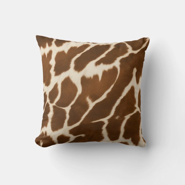 Elegant Popular Cow Faux Leather Collection Throw Pillow (Front)
