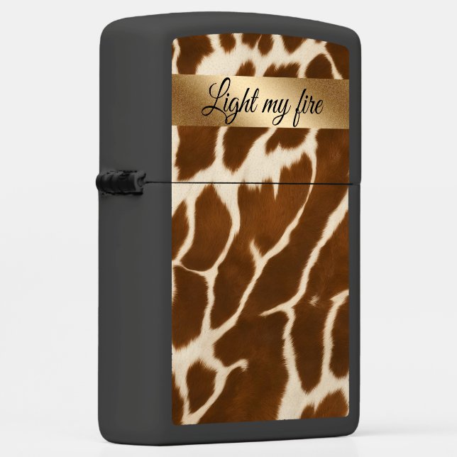 Elegant Popular Cow Faux Leather Collection Zippo Lighter (Right)