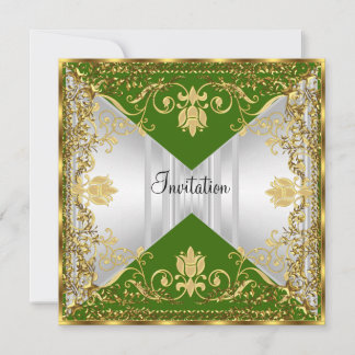 Elegant Popular Green and Gold Invitation