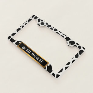 Elegant Popular Luxury White Leopard Collection License Plate Frame
