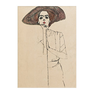 Elegant Portrait: Egon Schiele Acrylic Print