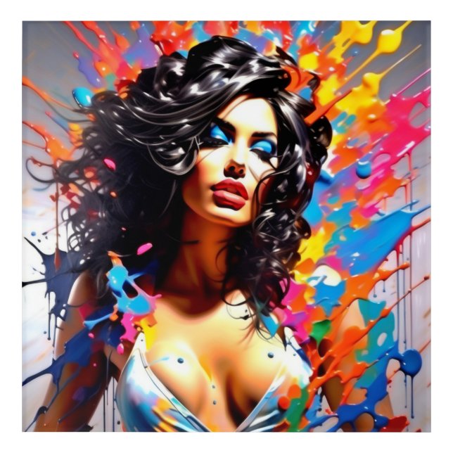 Elegant Portrait of a Confident Woman Acrylic Print (Front)