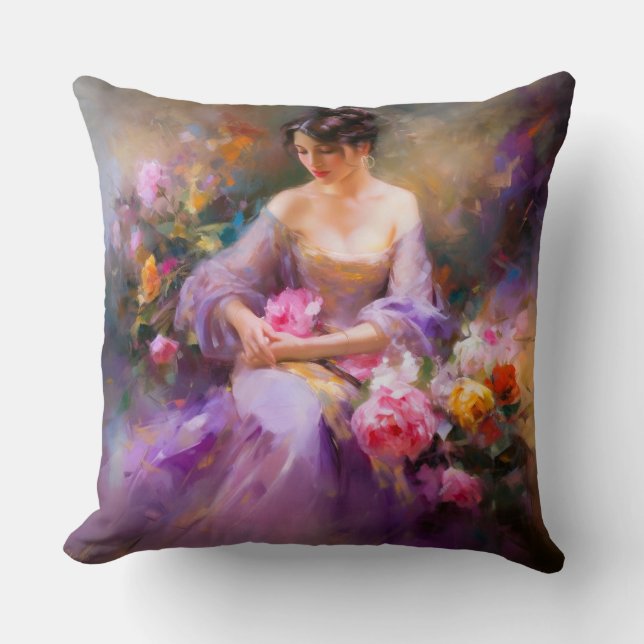 Elegant Portrait  Throw Pillow (Front)