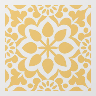 Elegant Portuguese azulejo Yellow Vintage pattern Window Cling