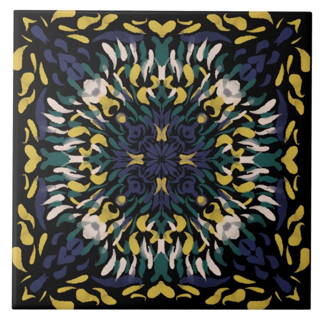Elegant Portuguese Mediterranean Ceramic Tile (Front)