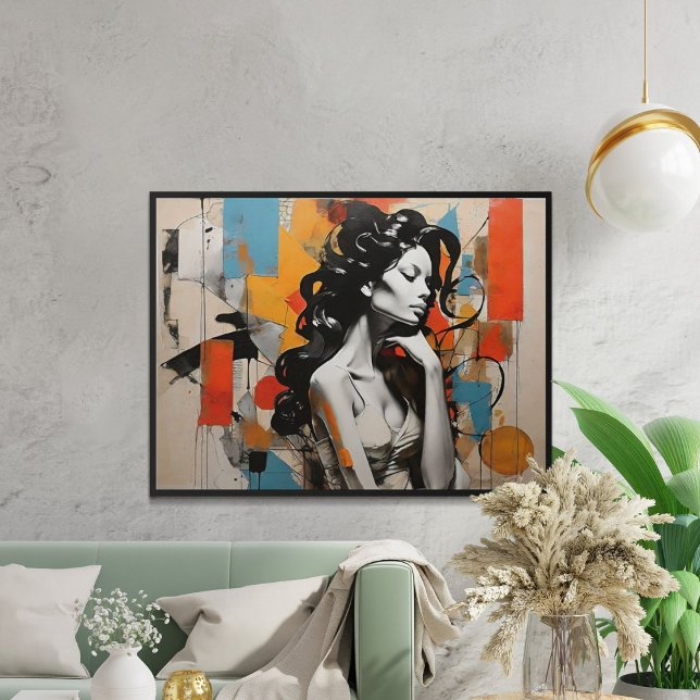 Elegant Pose Abstract Woman Portrait Painting  Poster (Creator Uploaded)