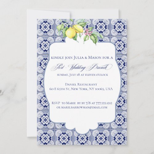 Elegant Positano Post Wedding Brunch Invitation