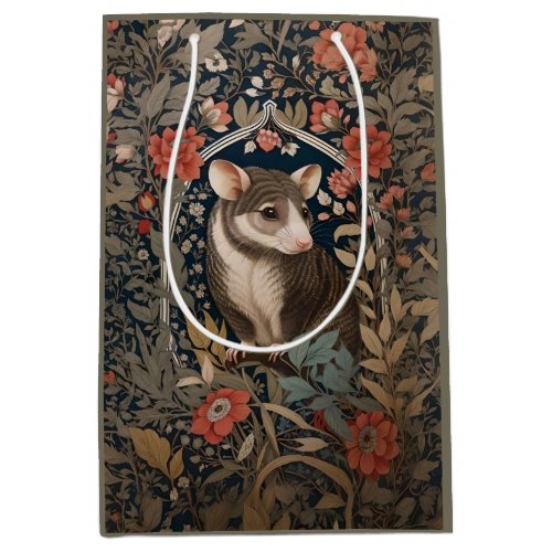 Elegant Possum William Morris Inspired Floral  Medium Gift Bag