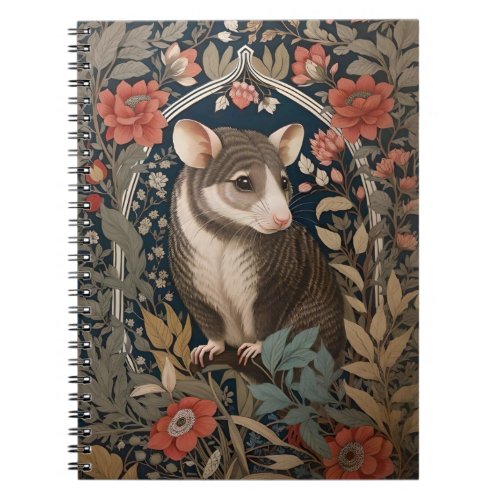 Elegant Possum William Morris Inspired Floral  Notebook