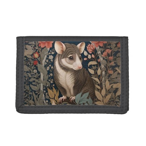 Elegant Possum William Morris Inspired Floral  Trifold Wallet