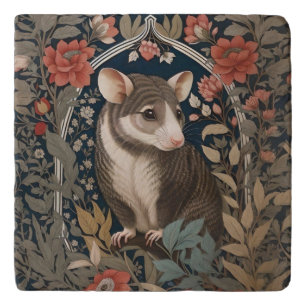Elegant Possum William Morris Inspired Floral Trivet