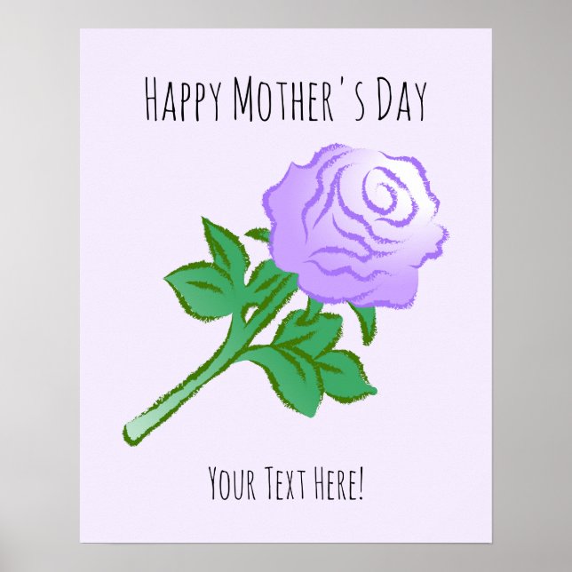 Elegant poster with a violet rose (Front)