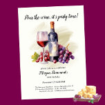 Elegant Pour The Wine Themed 40th Birthday Party Invitation<br><div class="desc">Celebrate a milestone in style with this elegant watercolor 40th birthday invitation. Featuring the playful quote “Pour the wine, it’s party time” in a chic script font, this design highlights a hand-painted wine glass, bottle, and grapes on a soft pastel background. Perfect for women or men, this invitation sets the...</div>