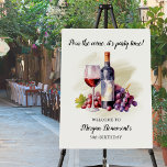 Elegant Pour The Wine Themed 50th Birthday Party Foam Board<br><div class="desc">Celebrate a milestone in style with this elegant watercolor 50th birthday Welcome sign. Featuring the playful quote “Pour the wine, it’s party time” in a chic script font, this design highlights a hand-painted wine glass, bottle, and grapes on a soft pastel background. Perfect for women or men, this sign sets...</div>