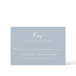 Elegant Powder Blue Modern Wedding RSVP Card
