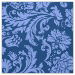 Elegant Powder Blue &amp; Navy Blue Floral Damasks Fabric