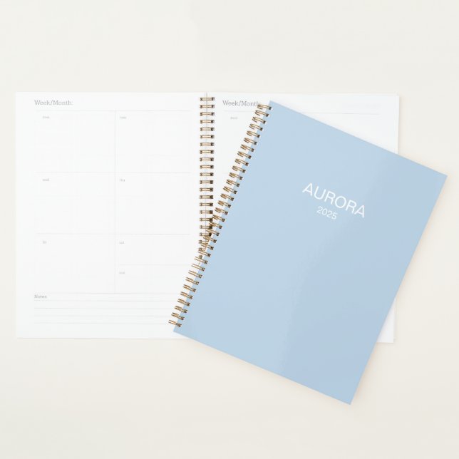 Elegant Powder Blue Personalized Name -  Planner (Display)