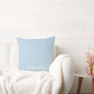 Elegant Powder Blue Personalized Name - Throw Pillow