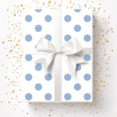 Elegant Powder Blue Polka Dots Pattern Wrapping Paper